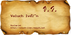 Valuch Iván névjegykártya